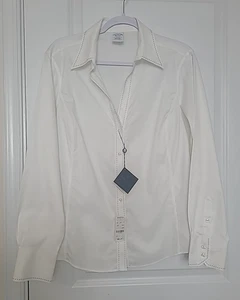 Camisa ajustada Brooks Brothers para mujer talla 16 sin planchar elástica botón delantero carrera - Imagen 1 de 17