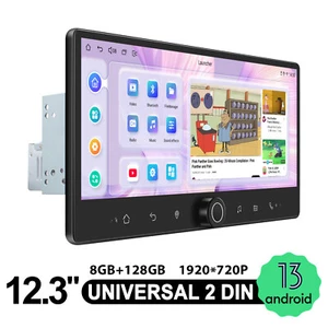 JOYING 12.3'' Car Android 13 GPS Player Universal 2DIN with Volume Knob BT FM 4G - Picture 1 of 16
