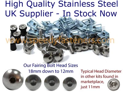 Stainless Steel Fairing & Screen Bolt Clip Kit for Suzuki TL1000R 1998-2004 - Image 1 of 4