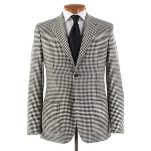 Corneliani Collection NWOT Wool Blend Sport Coat Size 50R (40R US) White/Black - Picture 1 of 12
