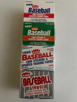 Actualizaciones de béisbol Fleer/4 juegos/1986 a 1989/3 sellados/sin Canseco/Clark en 1986 Foto 1 de 3