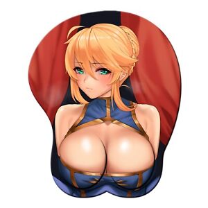 Sexy Saber Anime Silicone Mousepad Cartoon Top 3D Gaming Anti-Slip Mouse Pad