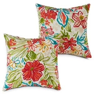 Greendale Home Fashions Outdoor 17-inch Square Throw Pillow, 2 Count (Pack of... - Picture 1 of 6