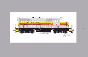 Bay Colony GP9 #1706 11""x17"" estampado enmarañado firmado por Andy Fletcher - Imagen 1 de 1