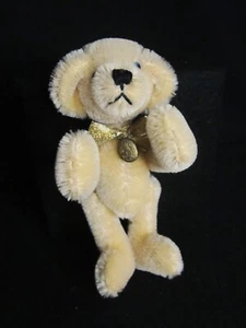 Vintage Jointed Miniature Mohair Teddy Bear Wood Compartment Needle Case 5.5" - Picture 1 of 8
