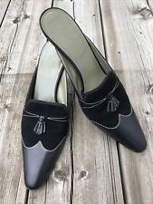 Cole Haan Country Women’s Black Leather Pointed Toe Kitten Heel Slip On Sz 7B