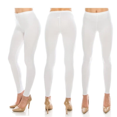 Women's Leggings-High Waisted Basic Comfort Stretch Soft Stylish Leggings - Image 1 of 4