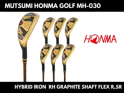 NEW MUTSUMI HONMA Golf MH-030 RH Graphite shaft Flex R,SR Hybrid iron - Image 1 of 4
