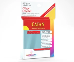 60 mangas de juego de mesa Gamegenic ""Catan"" tamaño tarjeta transparentes 56 x 82 mm - Imagen 1 de 5