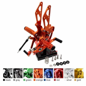 FXCNC Rearsets For Ninja ZX6R ZX636 2009-2015 ZZR600 2005-2008 ORANGE - Picture 1 of 35