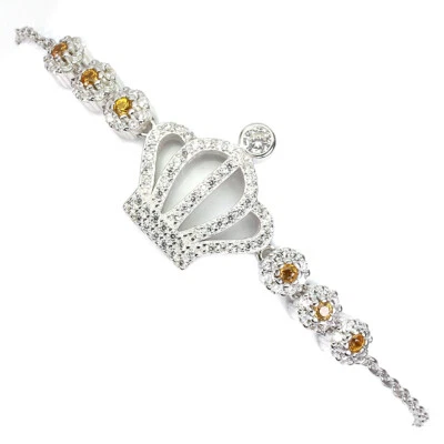 Pulsera de plata de ley 925 zafiro redondo piedras preciosas naturales joyería 7 pulgadas Foto 1 de 4