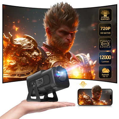 4K Projector Smart HD LED 5G WiFi Bluetooth HDMI USB Android Office Home Theater - Image 1 of 4
