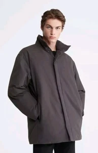 Calvin Klein Baumwoll-Nylon-Mischung Mantel UVP $ 228 GRAU - Größe M - Bild 1 von 4