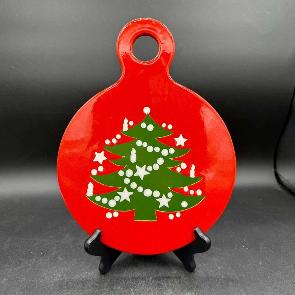 Waechtersbach Christmas Tree Ornament Round Handle Hanger Flat Novelty 8" - Image 1 of 4