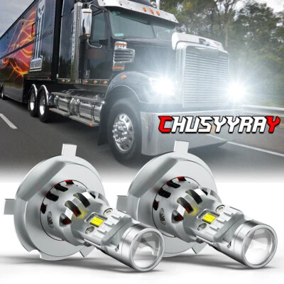 适用于 Freightliner 108SD 114SD Coronado LED 车头灯高/低光束 2*H4 9003 灯泡 — 第 1/4 张图片