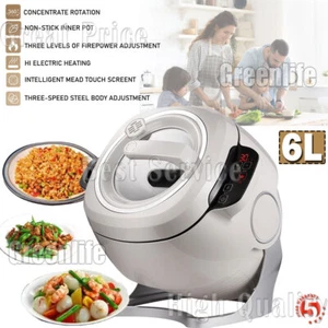 360° Rotation Electric Stir Fry Machine Automatic No Stick Pan Smart Cooker 6L - Picture 1 of 15
