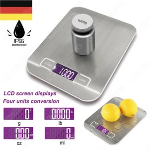 Digitale Küchenwaage Lebensmittelwaage mit Edelstahl-Plattform elektronisches - Bild 1 von 12