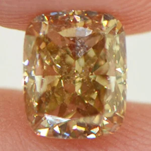Cushion Shape Diamond Fancy Champagne Loose Certified Enhanced 1.05 Carat VS2 - Picture 1 of 8