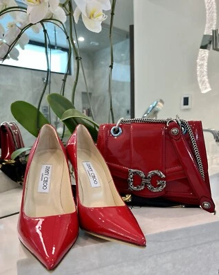 Nuevos zapatos de salón Jimmy Choo Abel charol rojo brillante talla 38 hechos en Italia Foto 1 de 4