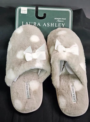 Тапочки Laura Ashley мягкие плюшевые с эффектом памяти в горошек потертости женские размер XL - Изображение 1 из 2