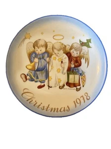 Vintage 1978 Berta Hummel Himmlisches Trio Weihnachtsteller 7,25" Schmid Germany LE - Bild 1 von 2