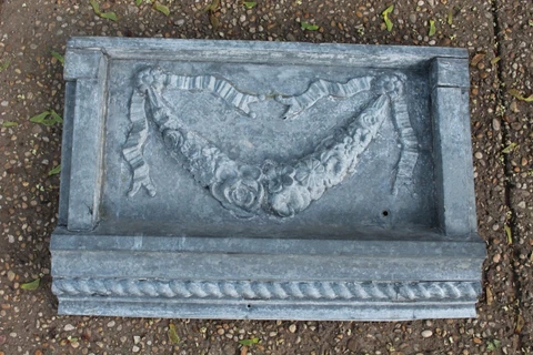 Antique Victorian Architectural Tin Metal Wall Covering Element Floral Bunting Cover