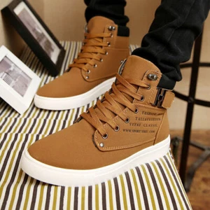 Zapatos informales para hombre Oxford de lona zapatos de cuero de caña alta zapatillas de moda nuevos @@ - Imagen 1 de 15