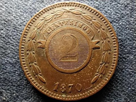 Paraguay 2 Centesimos Coin 1870 Cover