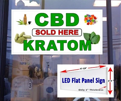 CBD - Krat se vende aquí caja de luz LED letrero de ventana 48" x 24" Foto 1 de 4