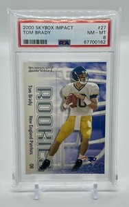 Tom Brady 2000 Skybox Impact #27 Rookie Card PSA 8