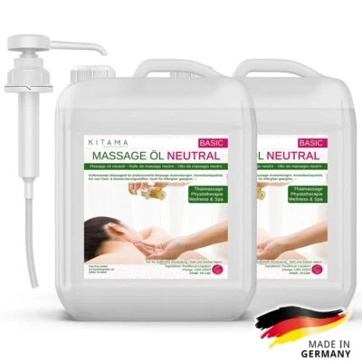 Kitama Huile pour massage sans parfum neutre 20L (2 x 10 litres) avec robinet - Photo 1/4
