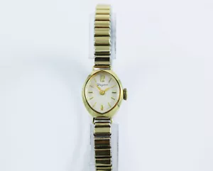 Dugena Damenuhr in 14 Kt/585 Gelbgold mit Flex Band vergoldet! - Bild 1 von 5