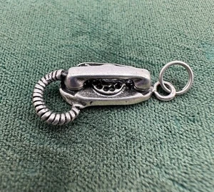 Vintage Sterling Silver Rotary Phone Telephone Charm - Picture 1 of 6