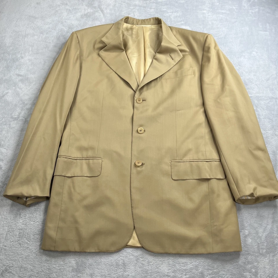 Isaia Napoli мужской 40R 100% шерсти бежевый коричневый Marco 3 BTN Blazer Куртка Пальто рулон - Изображение 1 из 4