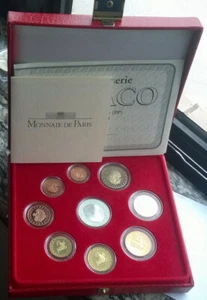 Monaco 2004 official Euro Mint Set of 9 Coins,With Silver Coin,Rare! - Picture 1 of 4