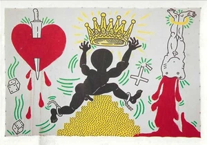Keith Haring Kunstkarte "Propheten der Wut" 4" hoch 6" breit Postkarte - Bild 1 von 2