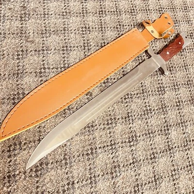 Cuchillo HUNINT de machete de madera roja de 18"" estilo alemán Segunda Guerra Mundial con funda de cuero PU Foto 1 de 4