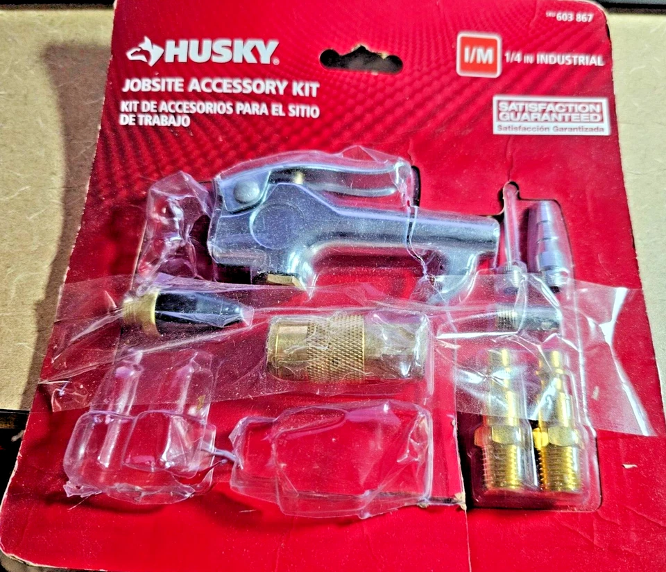 Nuevo Kit de accesorios para compresor de aire de latón Husky de 8 piezas configuración de compresor de 1/4" Foto 1 de 1