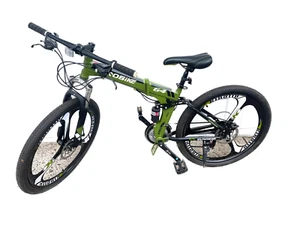 G4 26" Folding Bike Full Suspension 21 Speed Mens/Womens Bicycle Green NJ PickUP - Picture 1 of 22