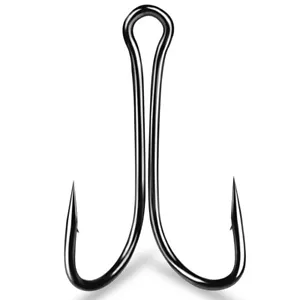 50~200Pcs Fishing Double Hooks Black Classic Frog Hooks High Carbon Steel Hooks - Picture 1 of 15