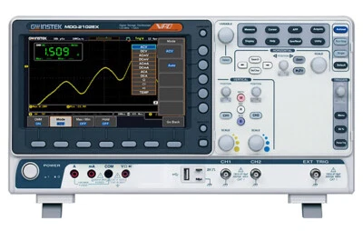 GW Instek MDO-2102EX 100MHz Oscilloscope 2 CH DSO Spectrum Analyzer AWG DMM - Image 1 of 4