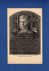 HARRY WRIGHT, Red Stockings/Braves++ ~ 1953-55 ARTVUE Type 1 HOF plaque postcard - Picture 1 of 2