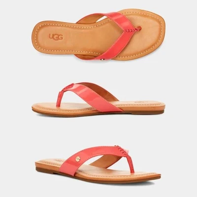 Sandalias chanclas de verano acolchadas de charol coral Ugg nuevas sin caja 9 Tuolumne Foto 1 de 4