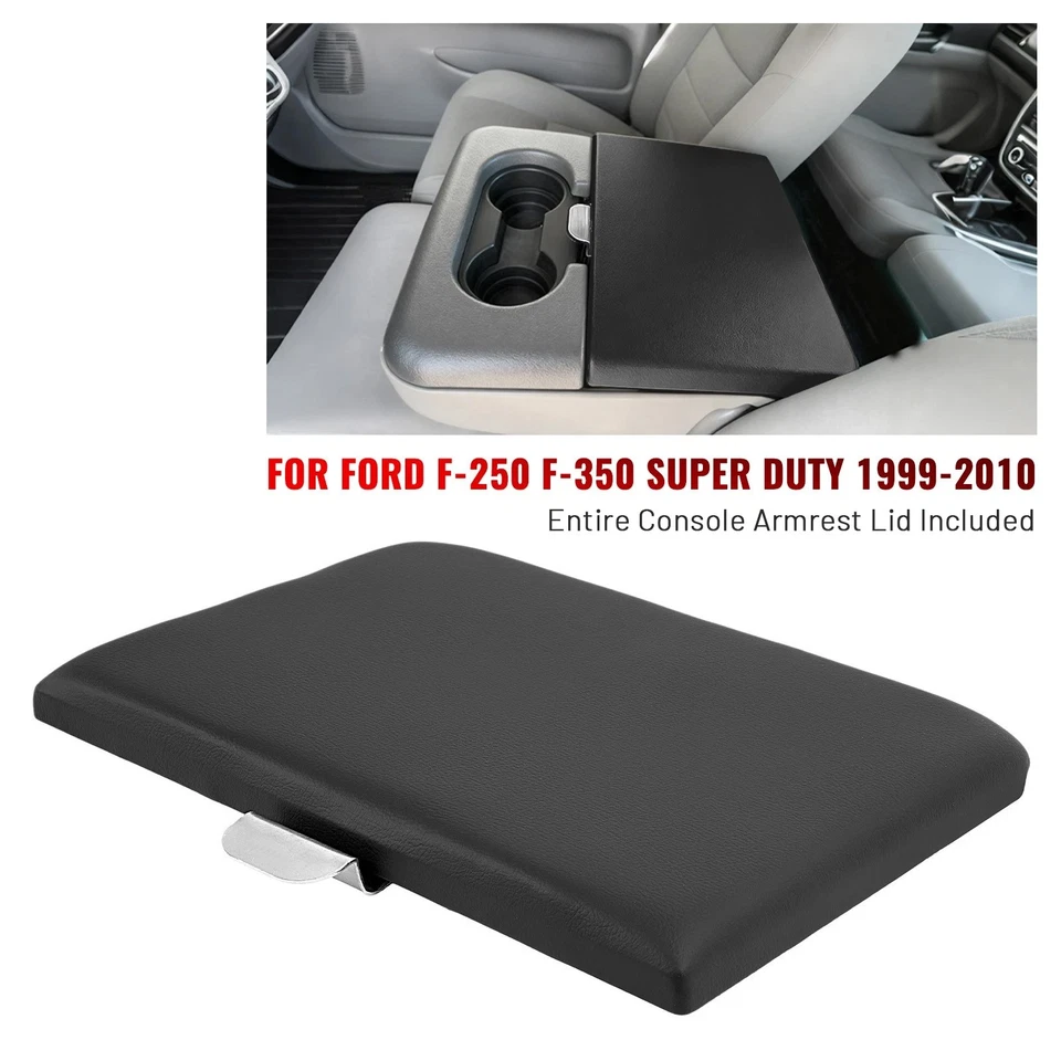 For Ford F-250 F-350 Super Duty 1999-2010 NEW Center Console Lid Black Foto 1 de 4
