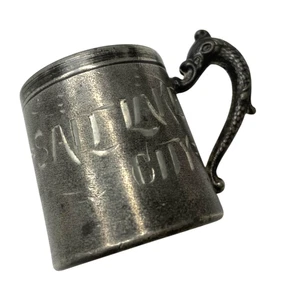 Antiker Rockford Silver Co. Zahnstocherhalter Stein versilbert Salt Lake City - Bild 1 von 9