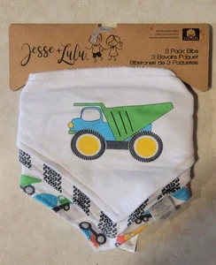 Neu mit Etikett 3 Stück Jesse&Lulu Baby Mittagessen Abendessen Lätzchen Baumwolle/wasserdicht mehrere Designs USA - Bild 1 von 4