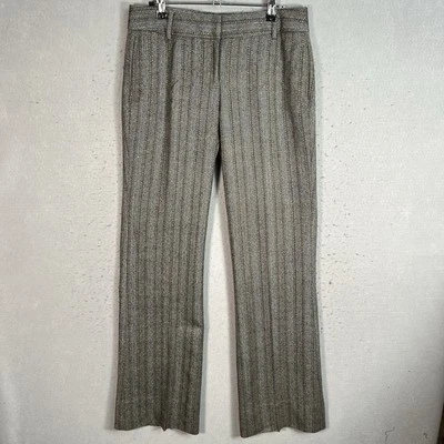 J. Crew Wool Flare Pants Women’s Size 4T Grey Striped Wide Leg Favorite Fit - Image 1 of 4