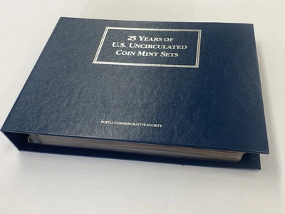 25 YEARS OF U.S. UNCIRCULATED COIN MINT POSTAL SETS 1964-1989 COMPLET ALBUM - Image 1 of 4