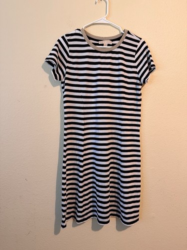 Abito T Shirt Michael Kors a Righe Taglia L Maglia Elasticizzata Bianco e Nero