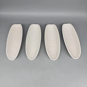 Vintage 4er Set weiß Maiskolben Halter Keramik 8" - Bild 1 von 5